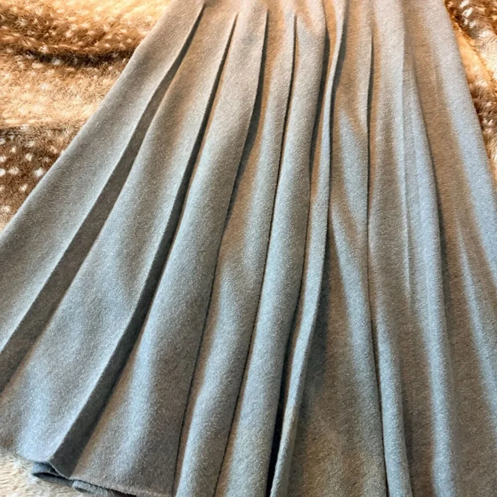 S Vintage Bonnie & Norma Light Gray Wool Maxi Skirt